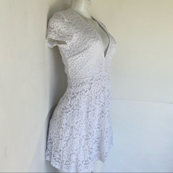 SHOW ME YOUR MUMU WHITE LACE CROCHET MINI DRESS - Picture 5 of 7